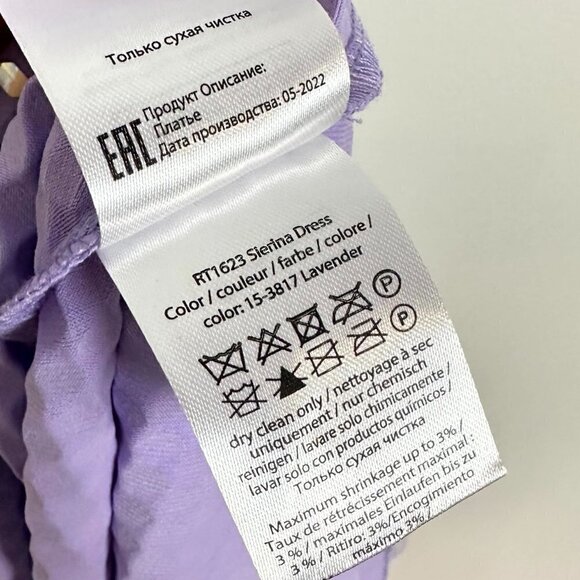 ROTATE Sierina Ruched Puff Sleeve Metallic Midi Dress in Purple Size US 0 - Picture 10 of 16